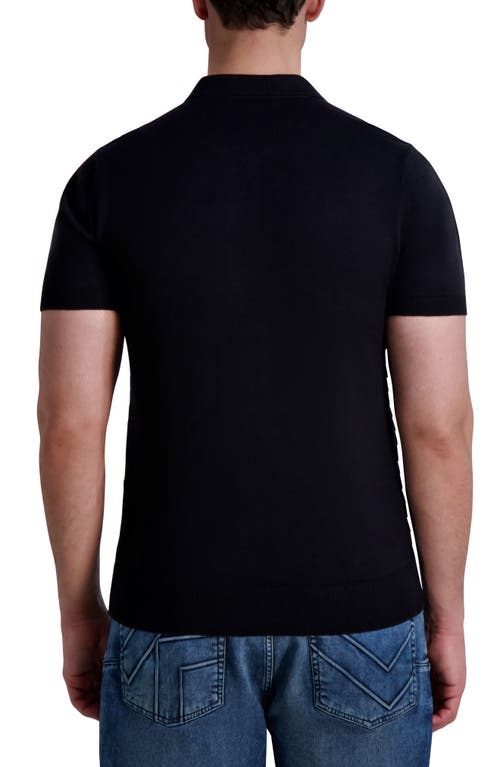 Karl Lagerfeld Paris Knit Polo In Black
