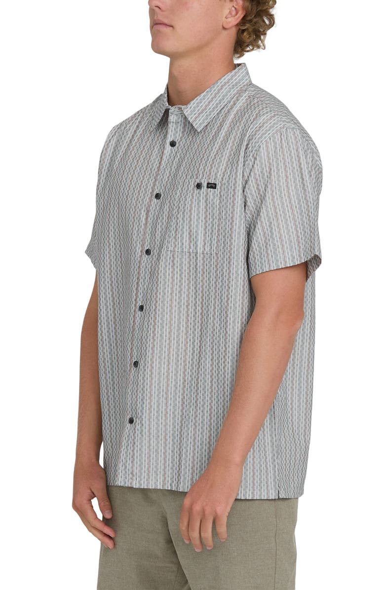Billabong Sundays Stripe Jacquard Short Sleeve Cotton Button-Up Shirt, Alternate, color, 