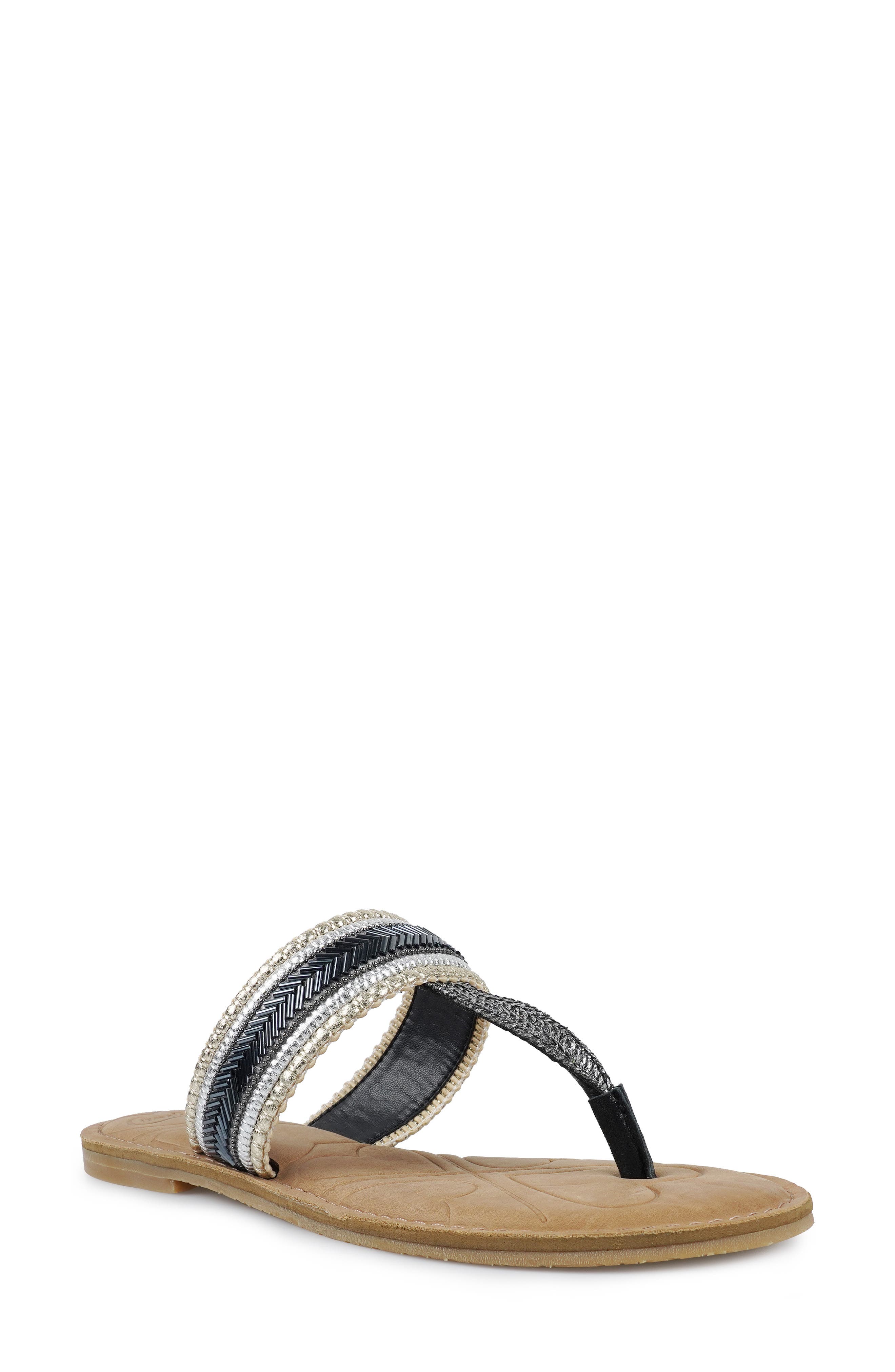 Candie's Trystan Sandal, Main, color, Black Fabric