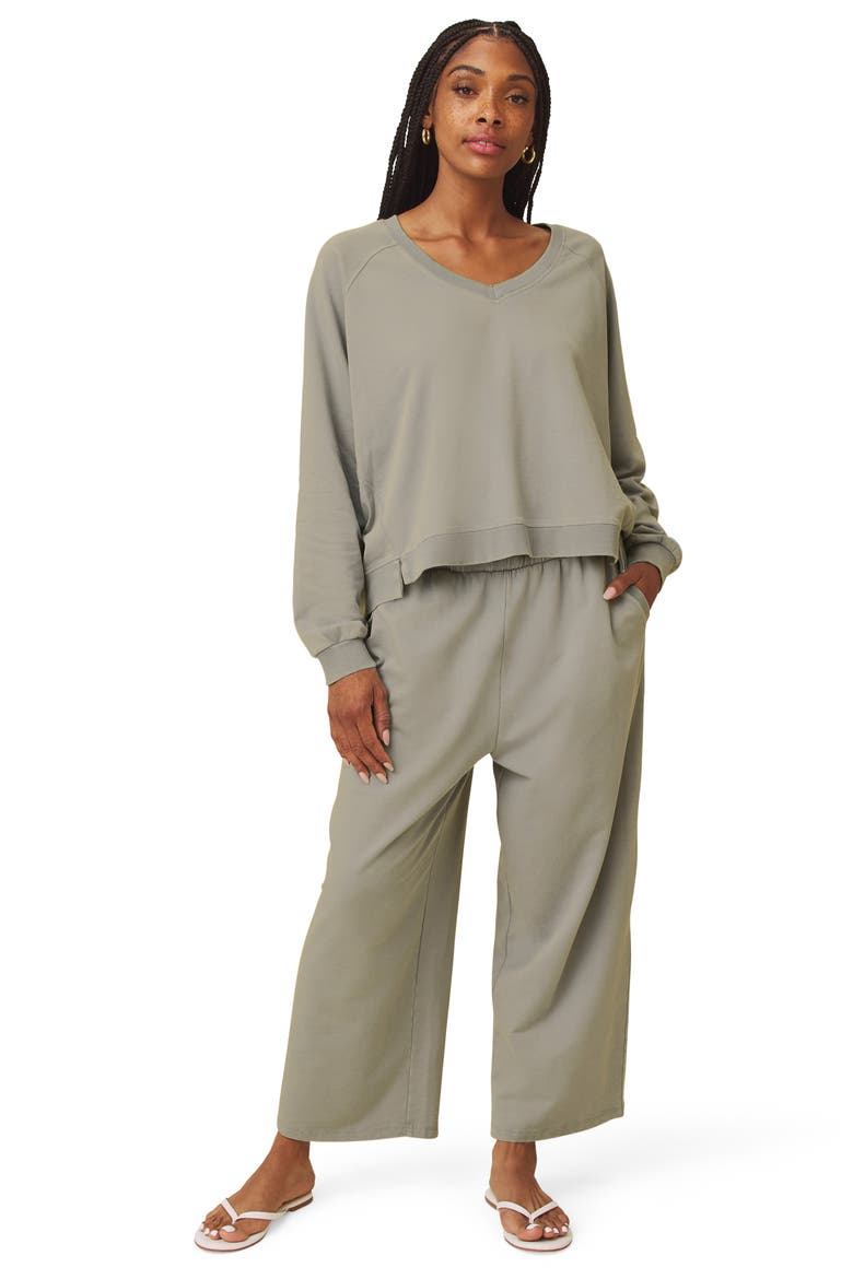 Palmer Wide Leg Sweatpants, Alternate, color, EUCALYPTUS GREEN