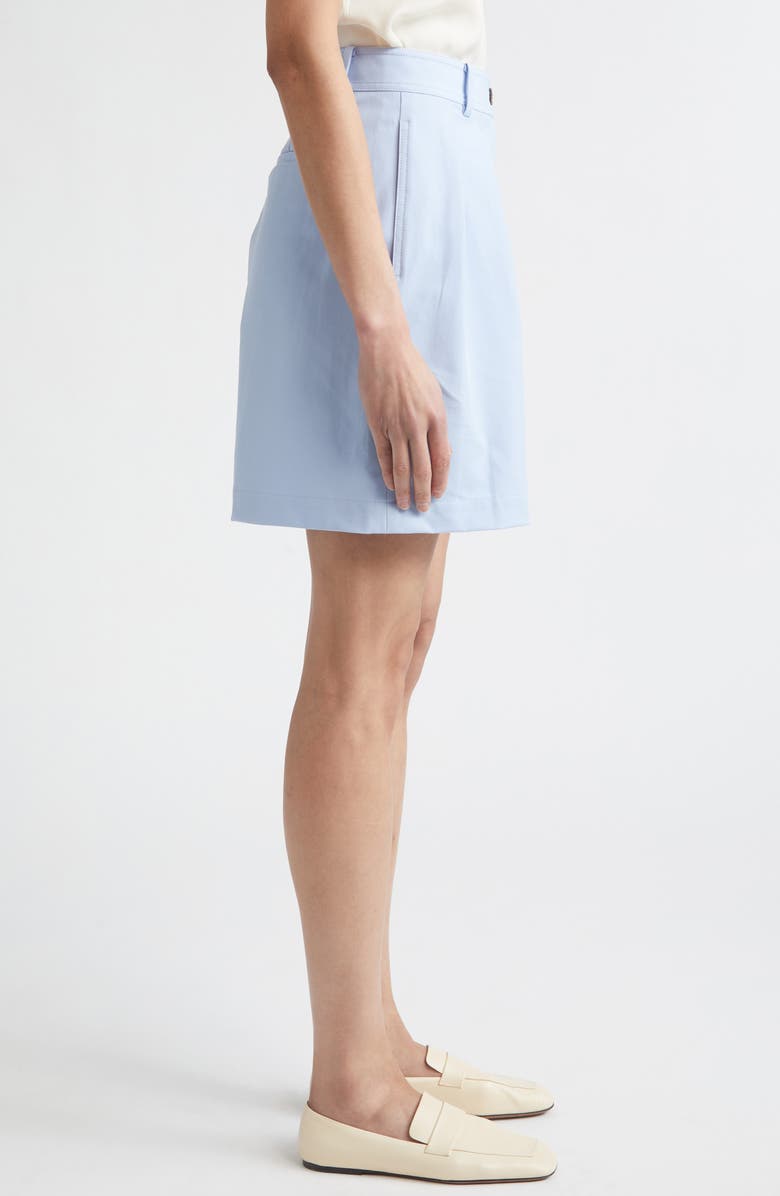 Lafayette 148 New York Park Pleated Techno Stretch Twill Wide Leg Shorts, Alternate, color, Skyline Blue