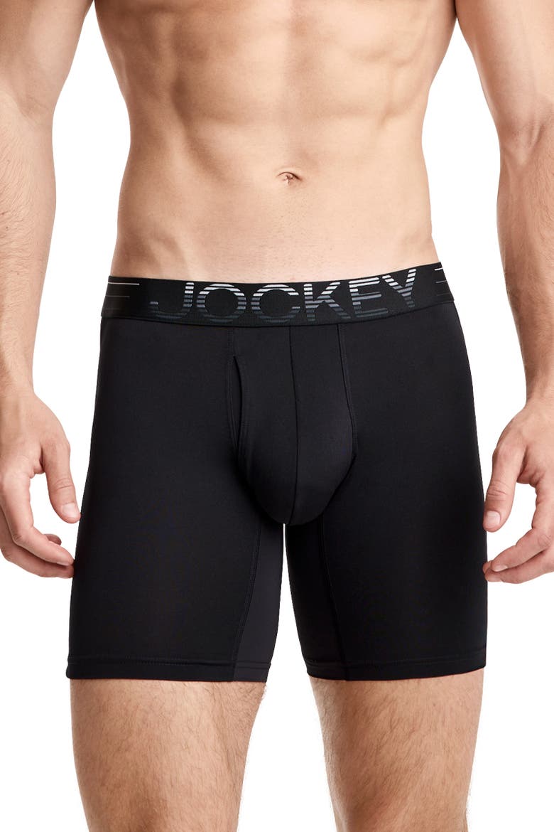 Mens EverActive Zero Chafe 6" Microfiber Boxer Brief - 3 Pack, Alternate, color, Black