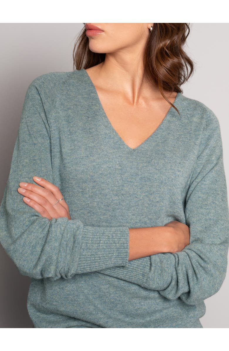 Celtic & Co. GEELONG SLOUCH V SWEATER, Alternate, color, Dark Sage