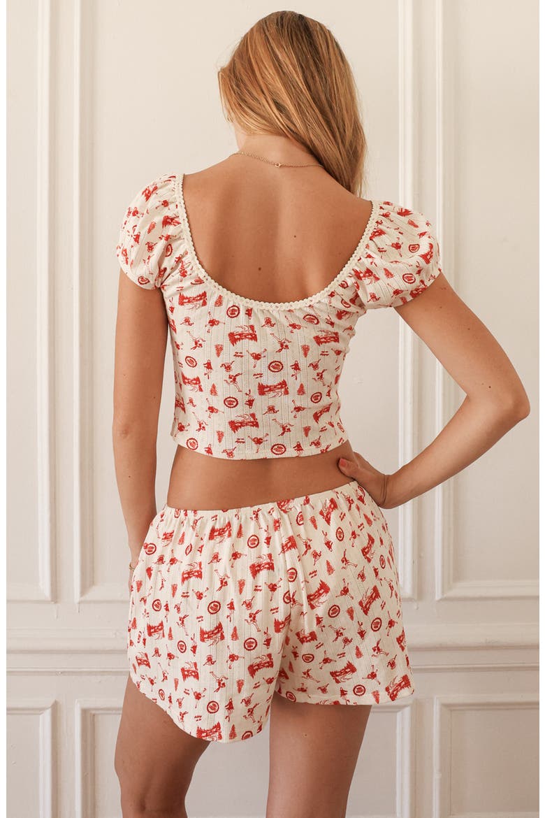 Cozy Cabin Shorts, Alternate, color, Holiday on Ice