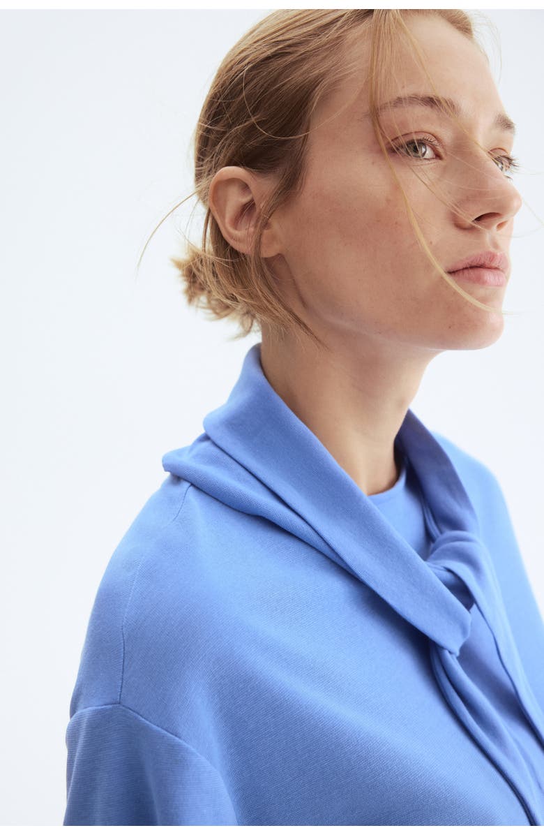 H&M Scarf-collar Top, Alternate, color, Blue