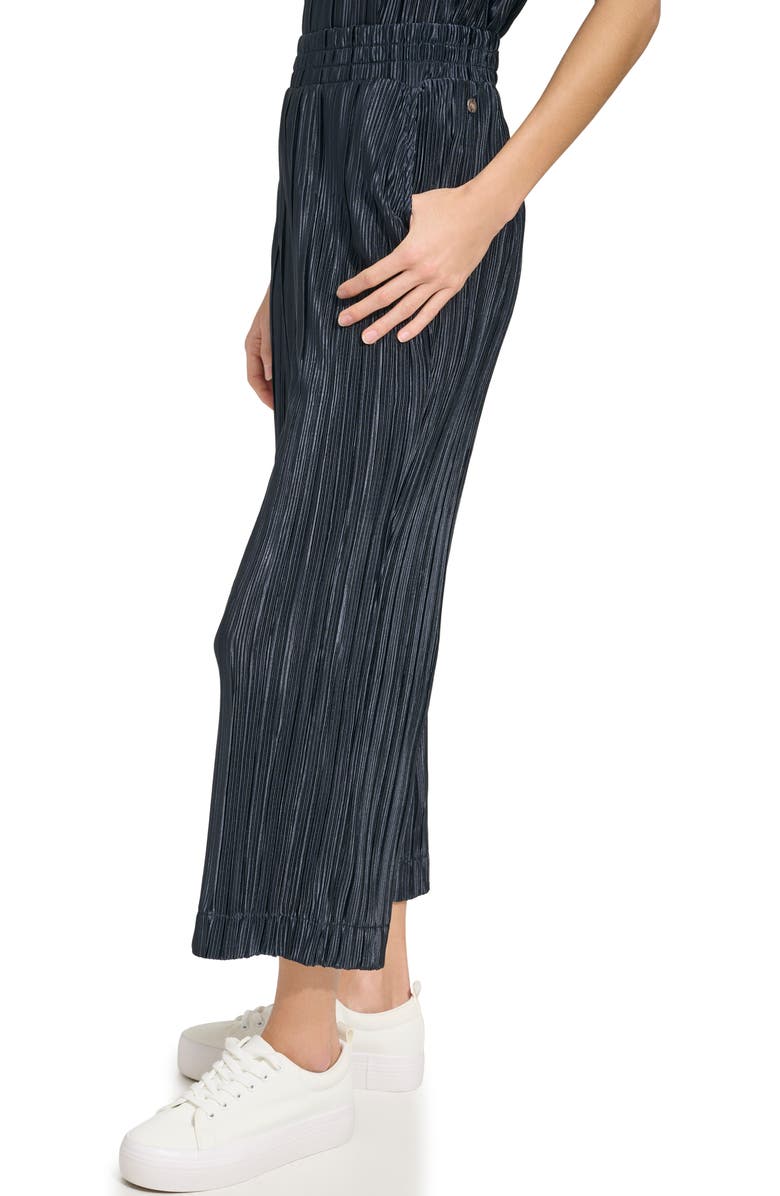 Andrew Marc Sport Crop Pull-On Plissé Pants, Alternate, color, 