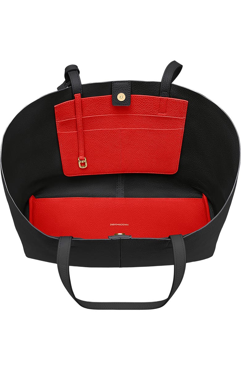 MAISON de SABRÉ Large Leather Snap Soft Tote, Alternate, color, Rouge Noir