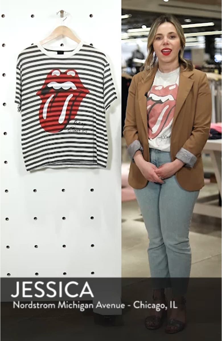 by Daydreamer Rolling Stones Stripe Boyfriend Tee, sales video thumbnail