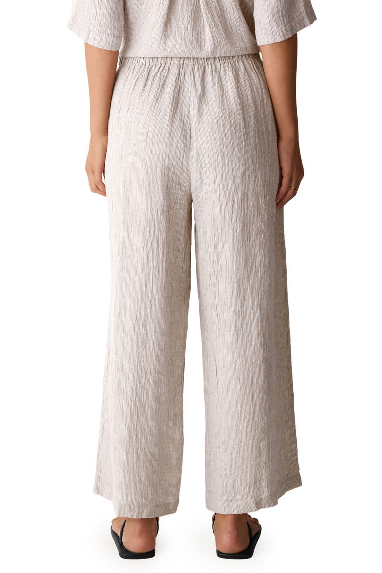 Organic Linen Drawstring Wide Leg Pants, Alternate, color, WHEAT