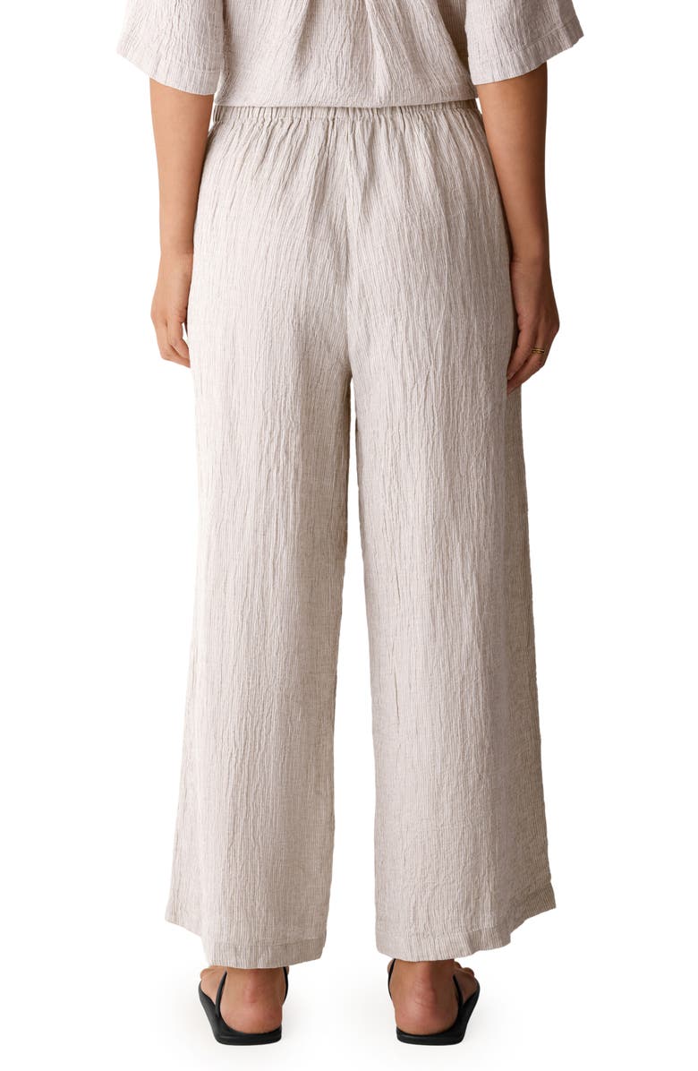 Eileen Fisher Organic Linen Drawstring Wide Leg Pants, Alternate, color, Wheat