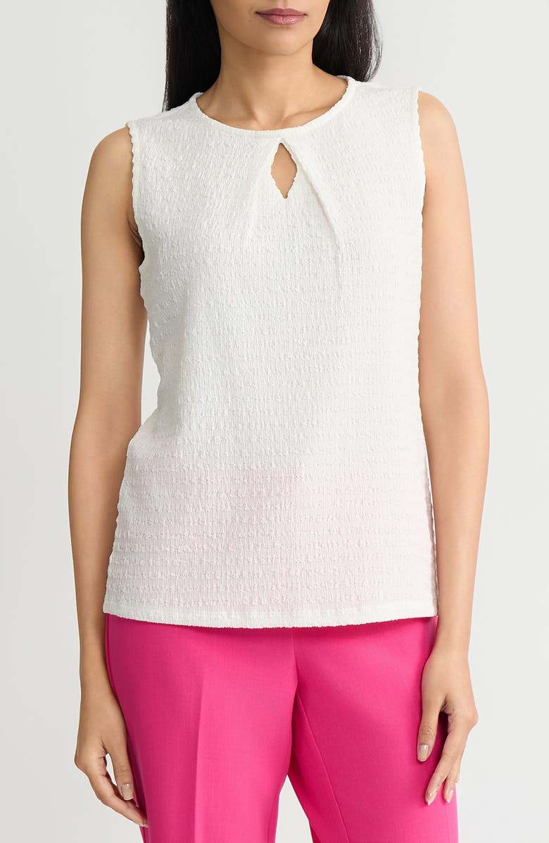 KASPER Keyhole Shell Top, Main, color, Lily White