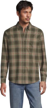 Lands' End Long Sleeve Classic Fit Flagship Flannel Shirt