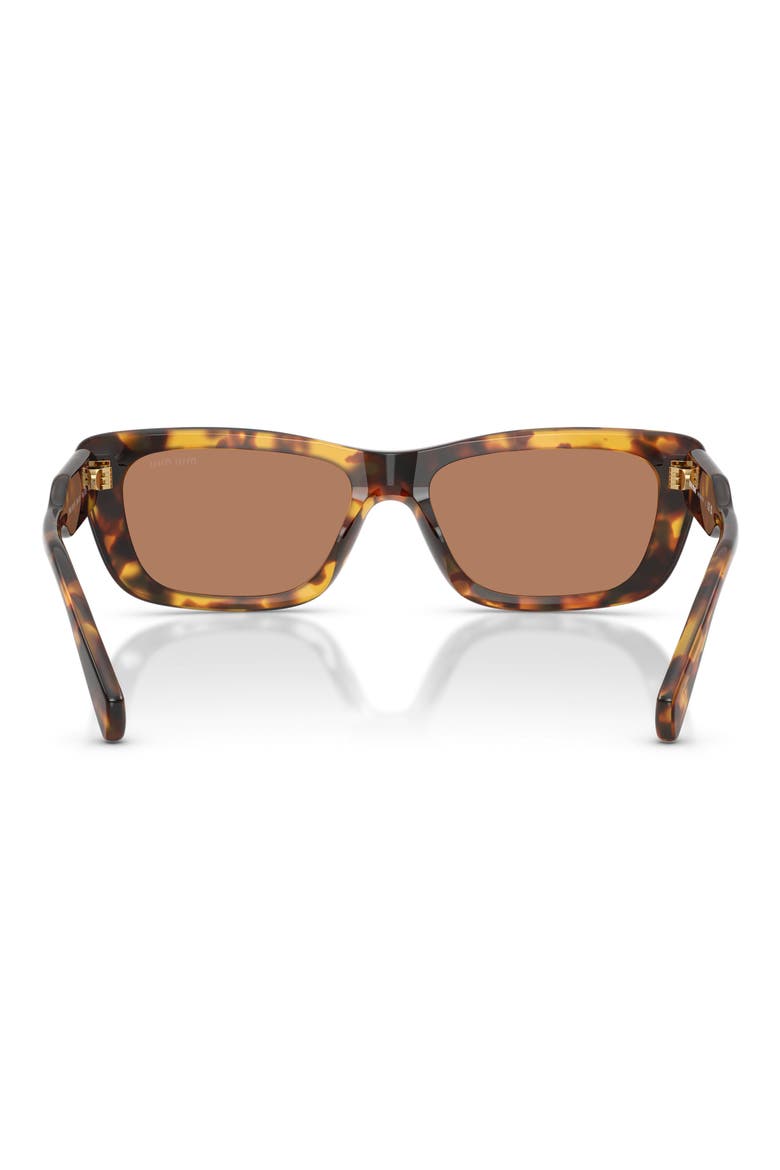 56mm Rectangular Sunglasses, Alternate, color, HONEY HAVANA / SOLID BROWN