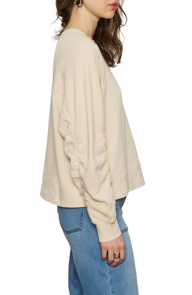 Sanctuary Gathered Sleeve Sweatshirt, Alternate, color, Vanilla White