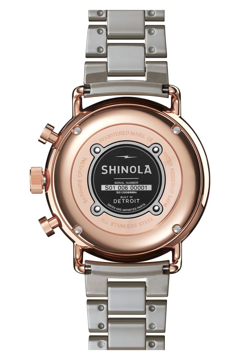 The Canfield Chrono Bracelet Watch, 40mm, Alternate, color, SOFTWHITE