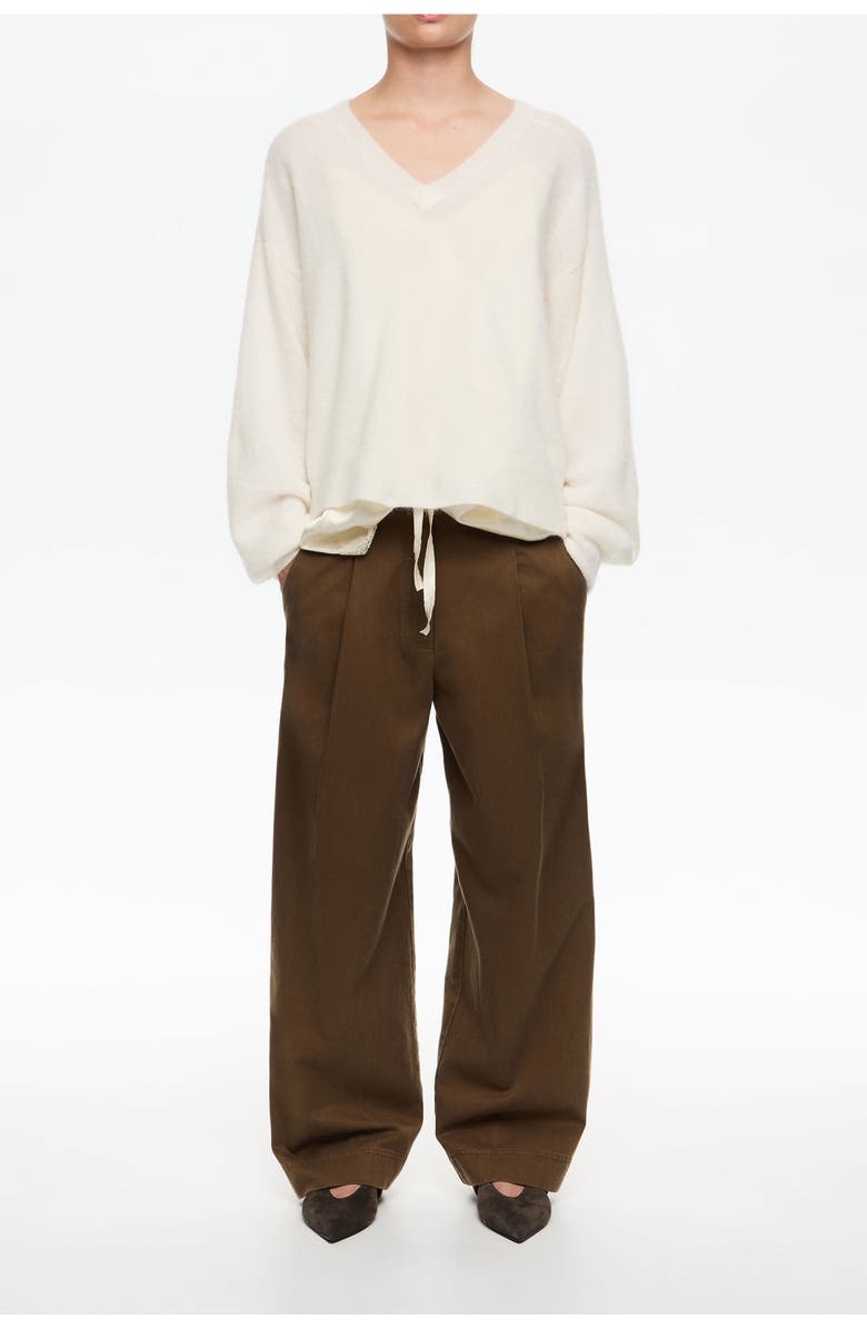 Bimba y Lola Darted Carrot Leg Trousers, Main, color, Olive