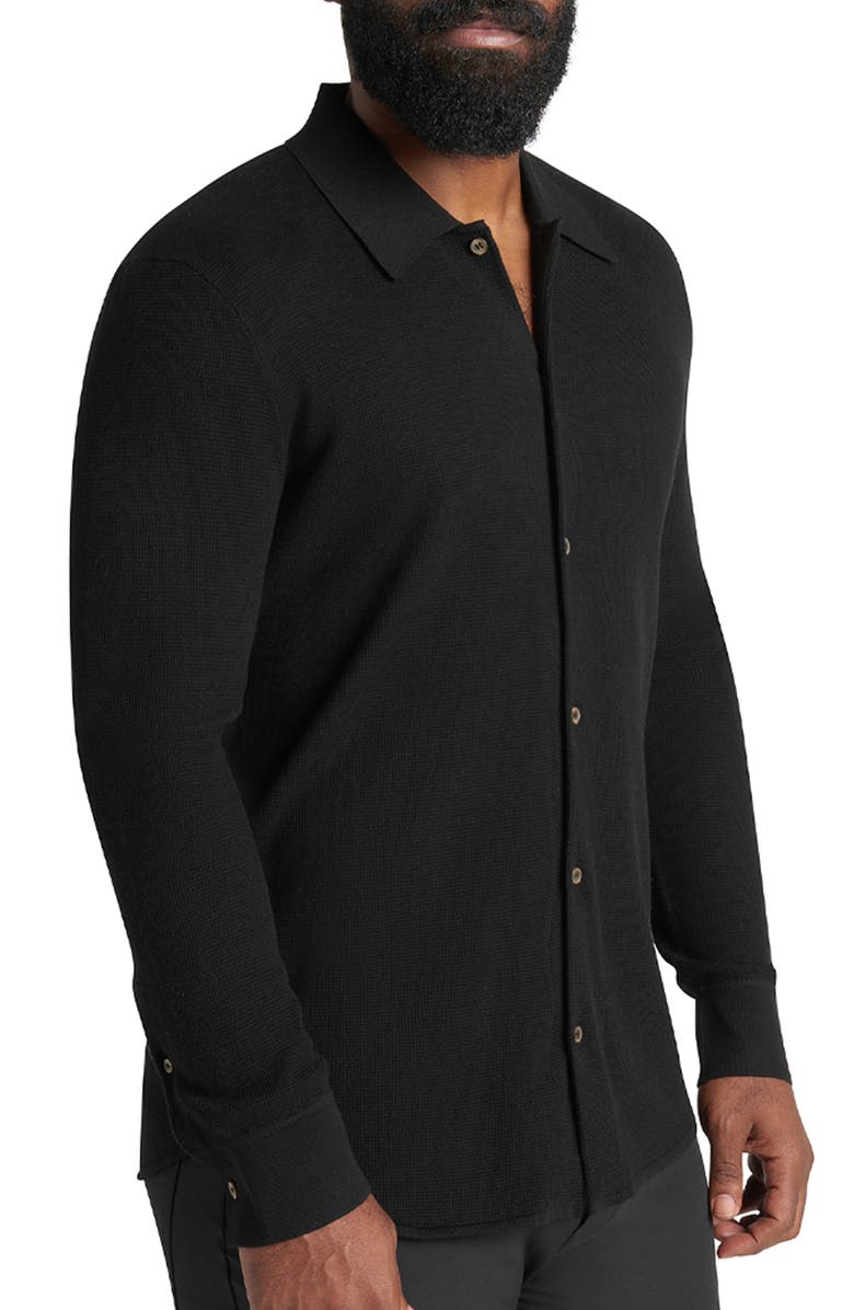 Goodlife Mini Waffle Long Button-Up Shirt, Alternate, color, 