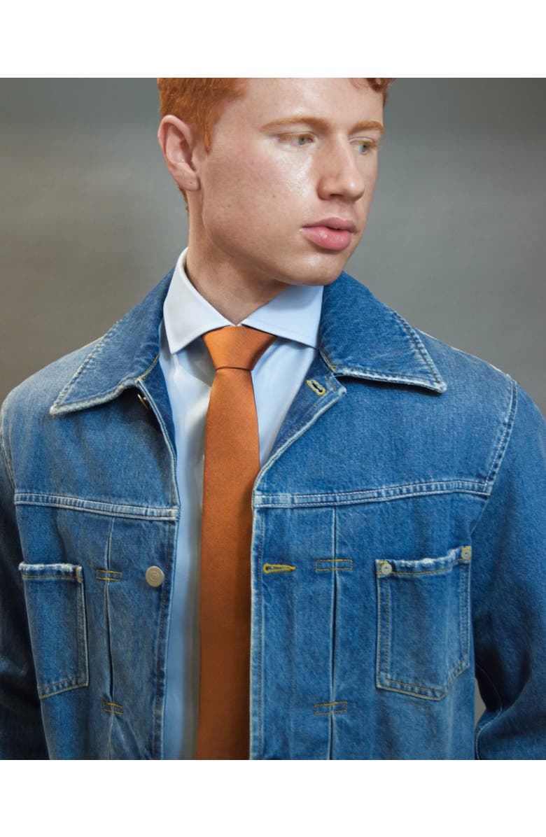 Knottery & Co Twill Silk Tie, Alternate, color, Cinnamon Brown