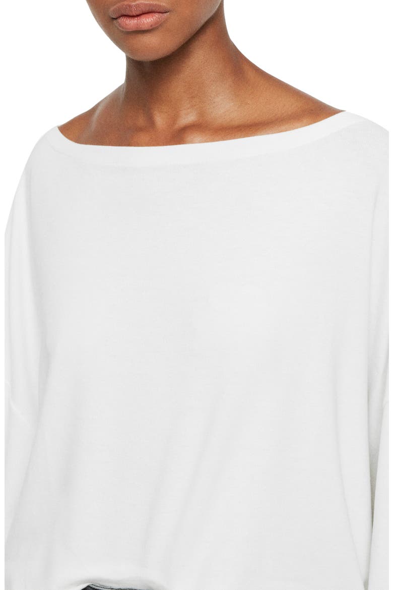 Rita Boatneck Long Sleeve Oversize T-Shirt, Alternate, color, WHITE