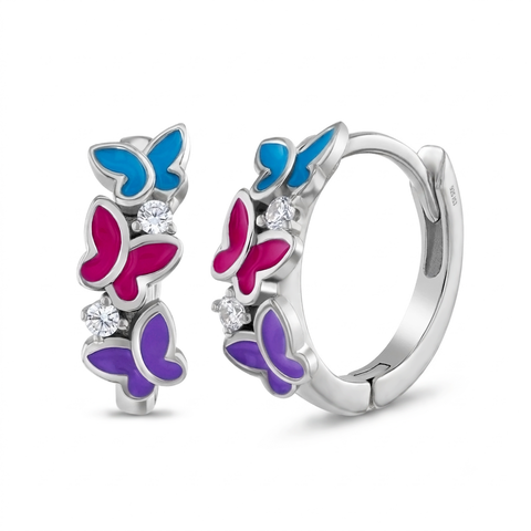 Fluttering Butterflies Hoop Earrings