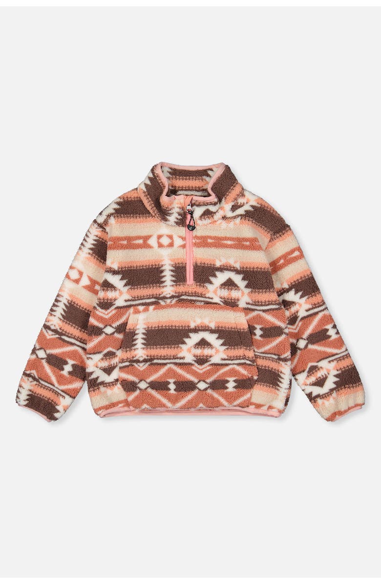 Deux par Deux Mid-Season Fleece Half-Zip Kangaroo Pocket Pullover Jacket, Main, color,
