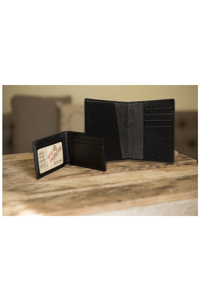 Grant Slimster Leather Wallet, Alternate, color, BLACK/ GREY