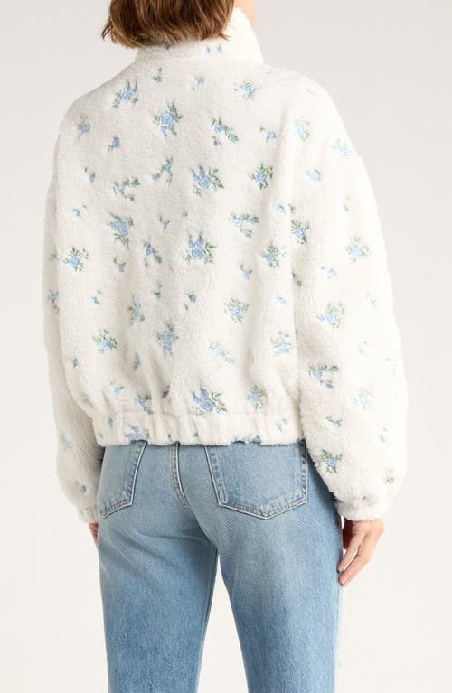 Thread & Supply Floral Embroidered Faux Shearling Jacket In Multi