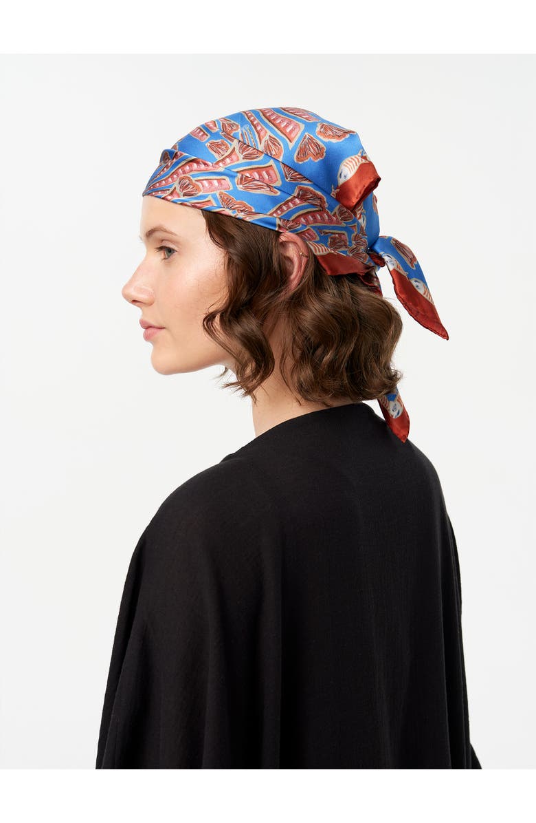 Alas The Reef Silk Bandana, Main, color, Print 'The Reef'