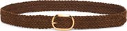 TOM FORD Oval Buckle Woven Suede Belt