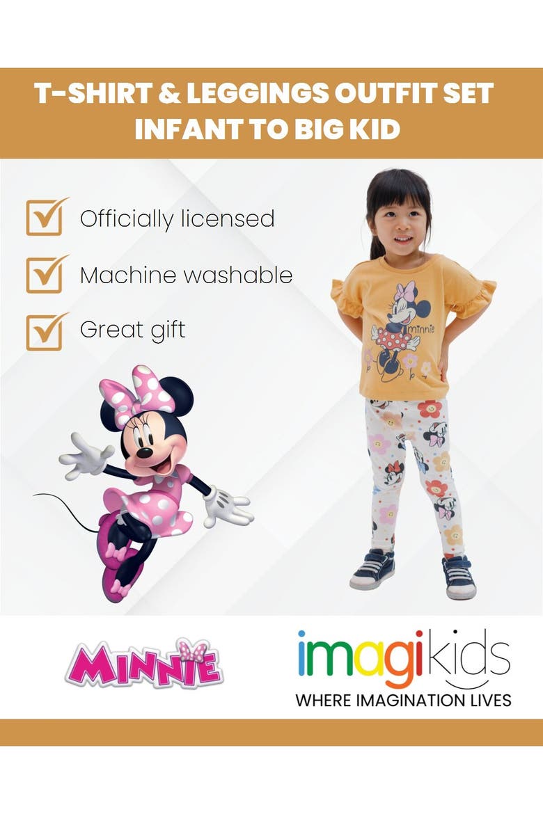 Minnie Mouse 2-Piece T-Shirt and Leggings Set, Alternate, color, Minnie Yellow Cream