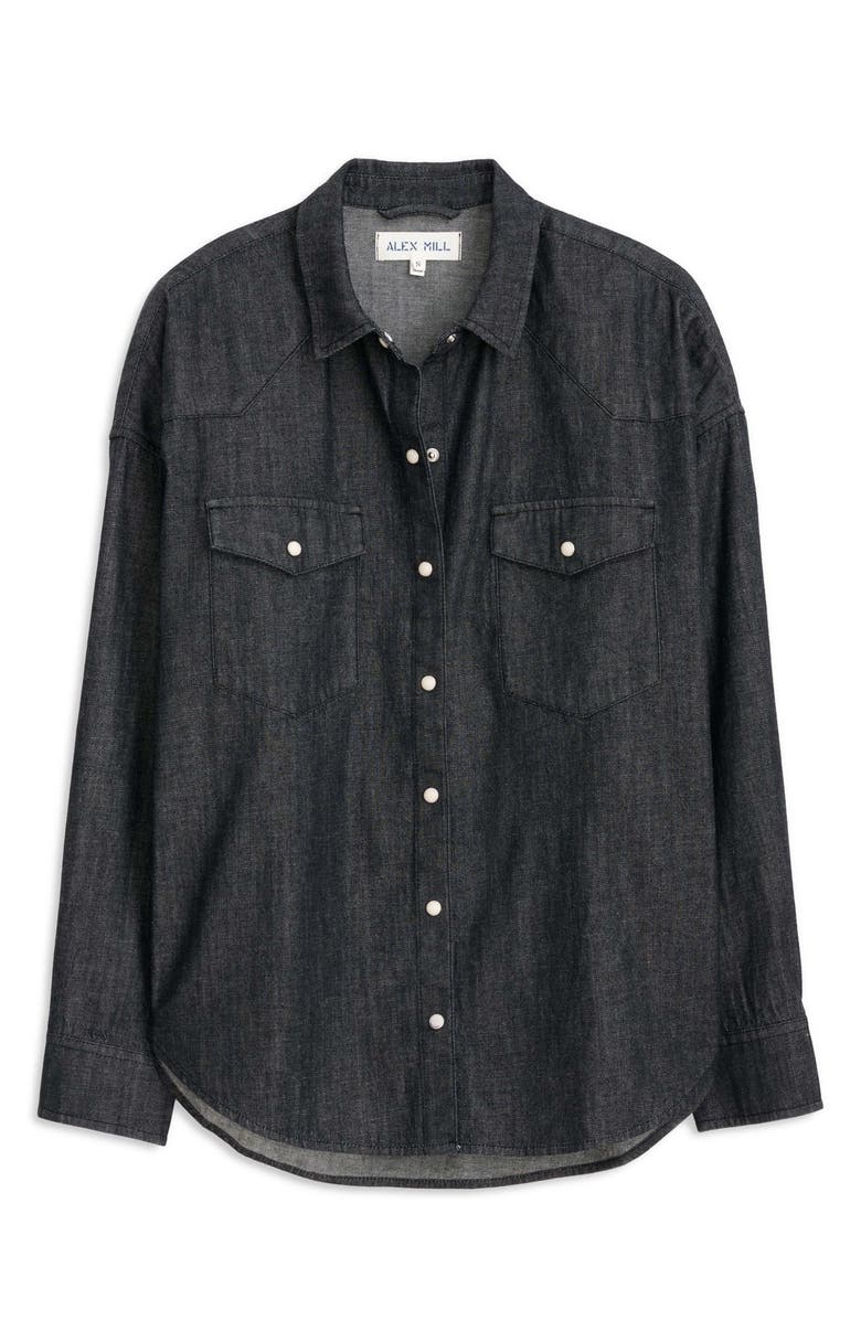 Alex Mill Denim Western Shirt, Alternate, color, Black Wash