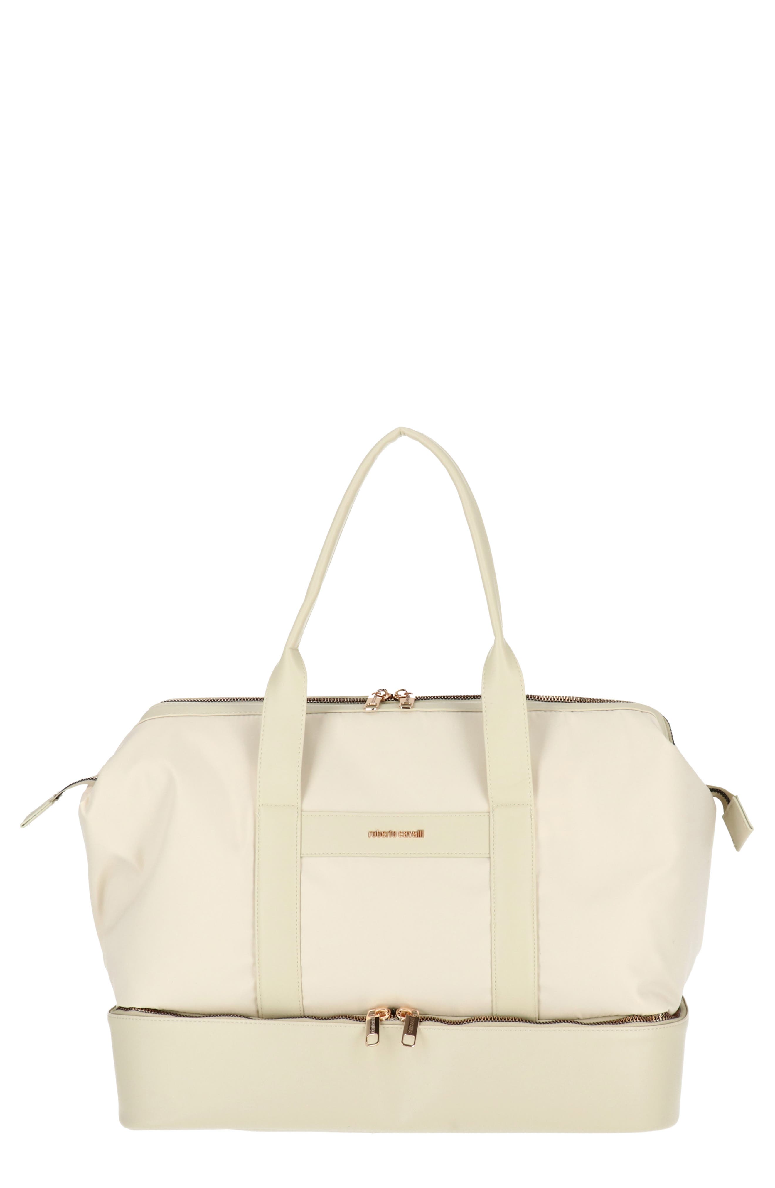 Roberto Cavalli Travel Drop Bottom Nylon Duffle Bag, Main, color, 