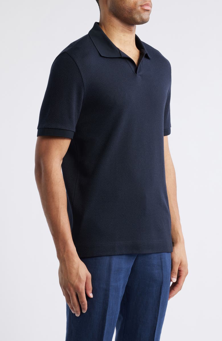 BOSS Parson Cotton & Silk Polo, Alternate, color, Dark Blue