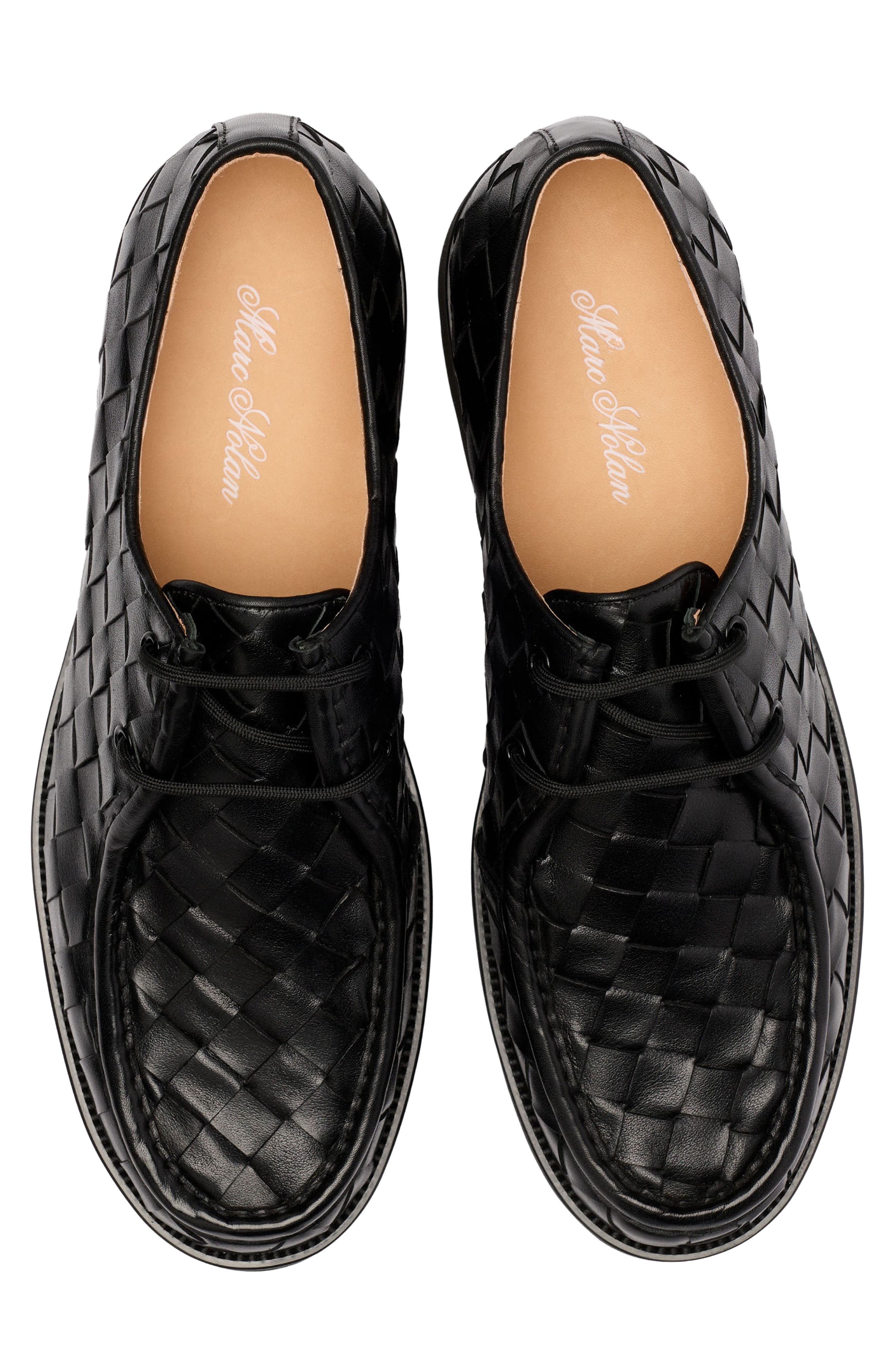 MARC NOLAN Montana Woven Leather Loafer, Alternate, color, Black Woven