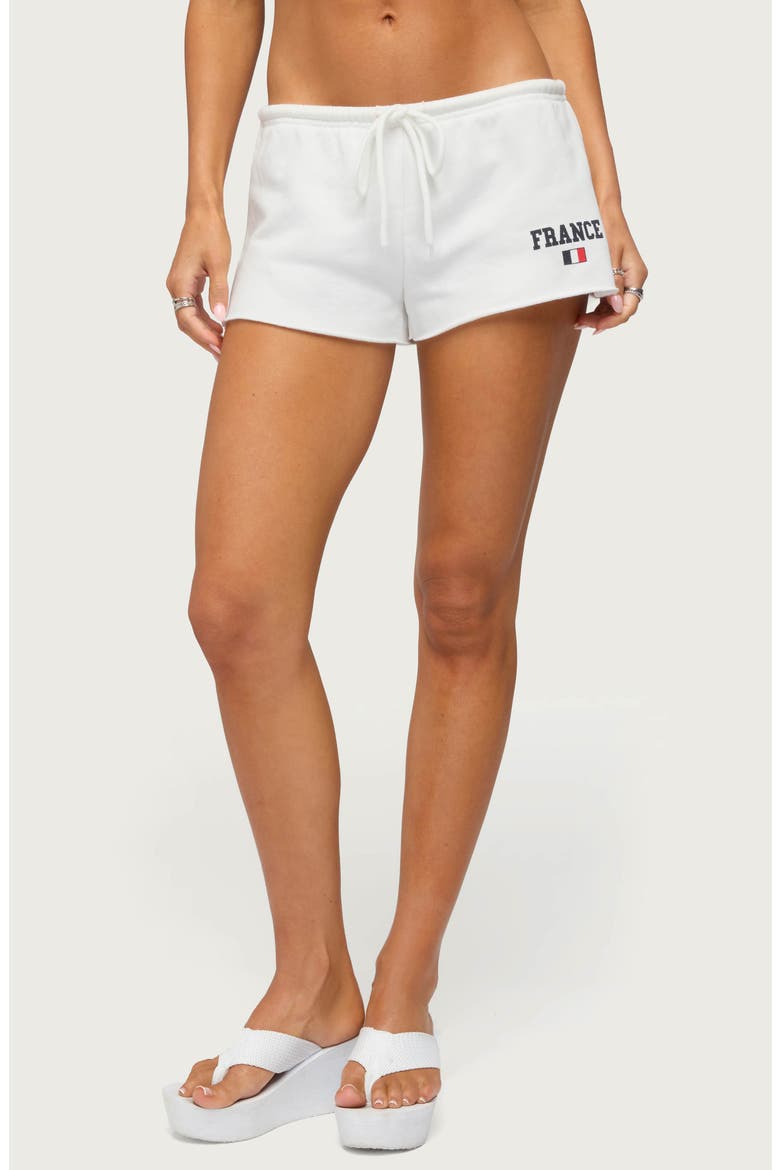 France Low Rise Micro Shorts, Main, color, WHITE