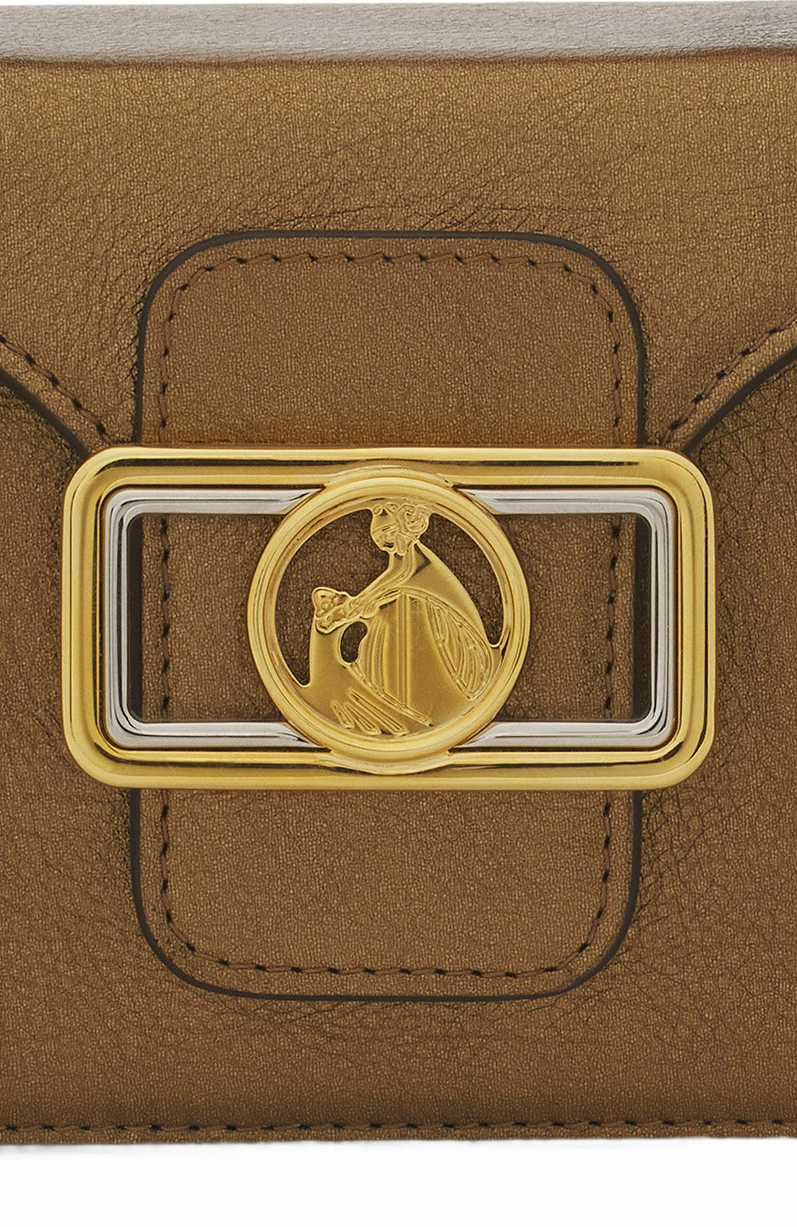 Lanvin NANO PENCIL CAT BAG IN METALLIC GRAINED LEATHER, Alternate, color, 