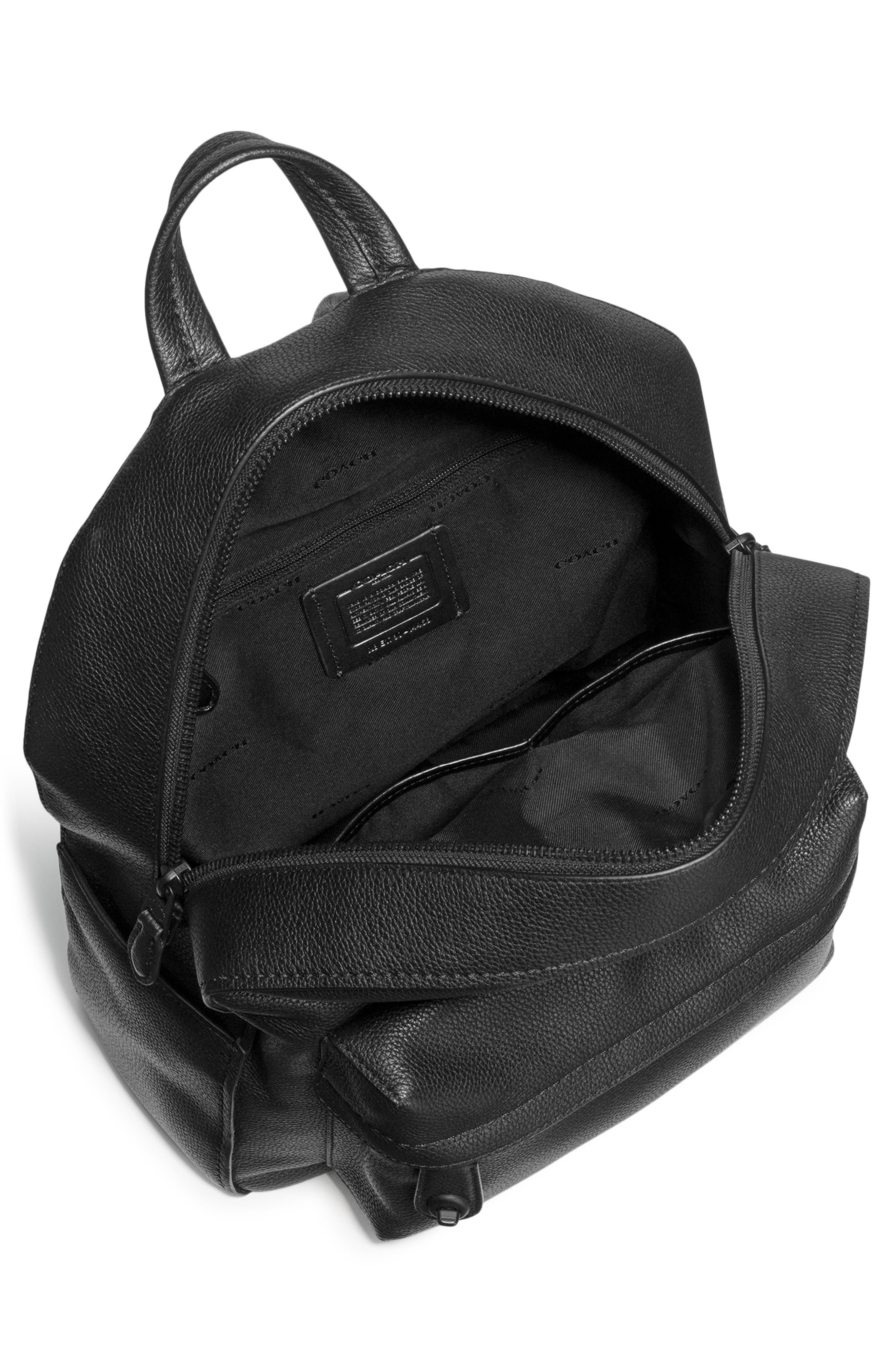COACH Leather Backpack, Alternate, color, 