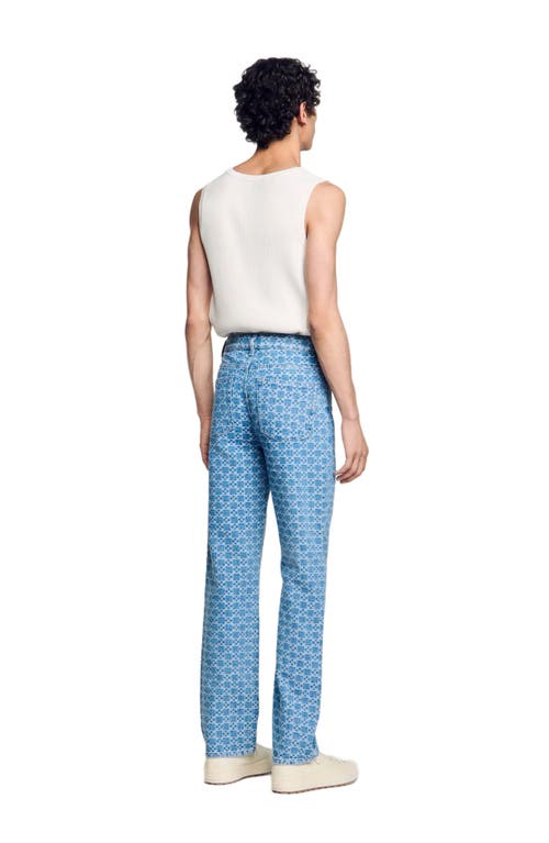 Sandro Regular-fit Square Cross Jeans In Blue Vintage Denim In Blue Vintage - Denim