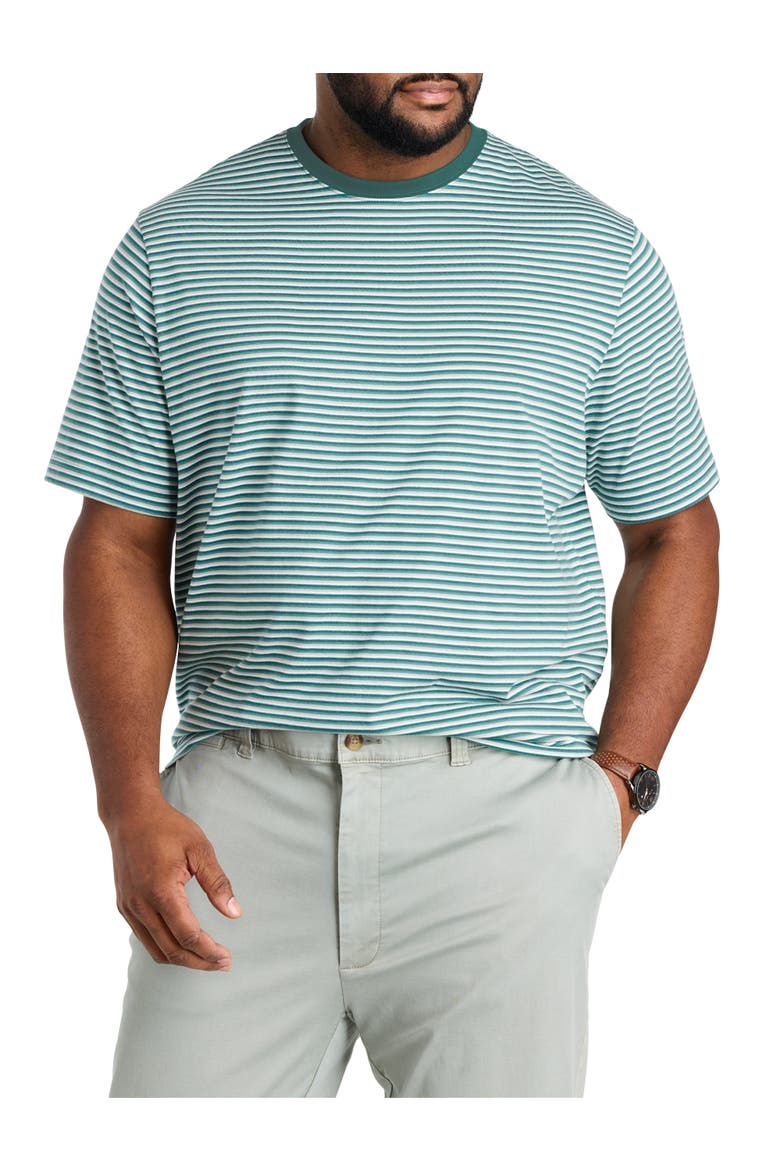 Big & Tall Moisture-Wicking Multi-Striped T-Shirt, Main, color, NORTH SEA