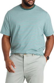 Harbor Bay by DXL Big & Tall Moisture-Wicking Multi-Striped T-Shirt