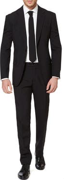 OppoSuits Black Knight Slim Fit Two-Piece Suit & Tie Set