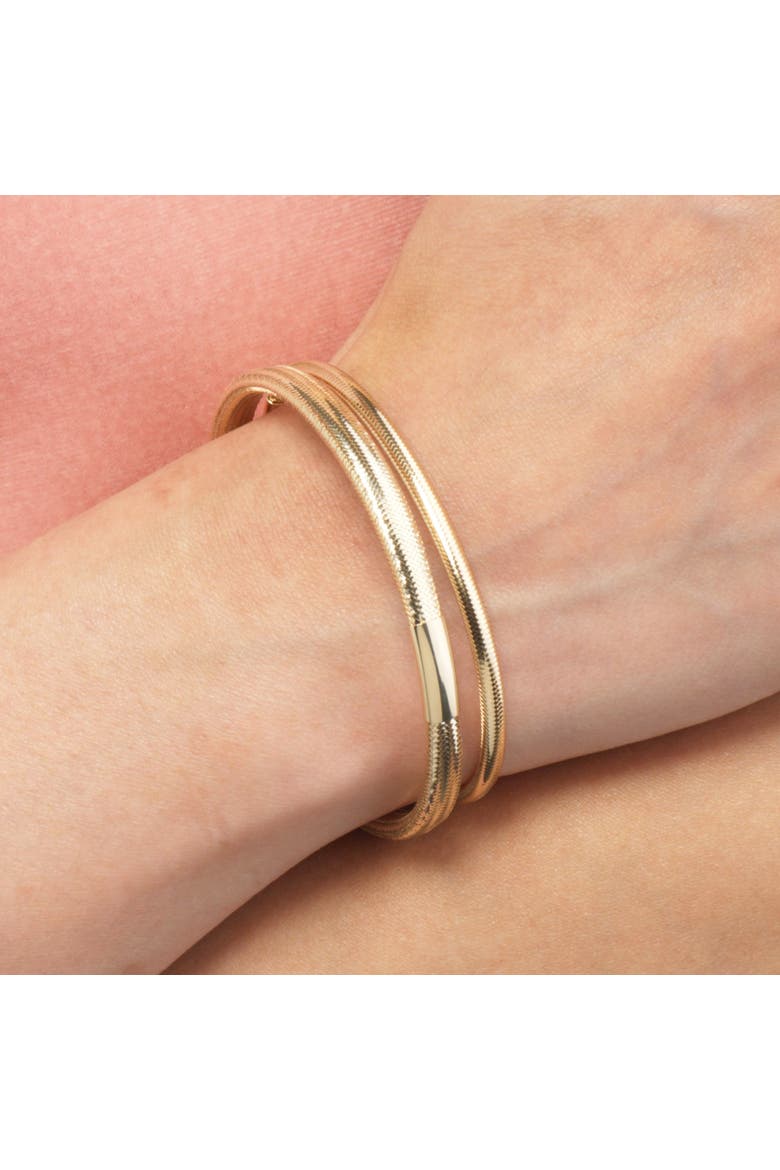 Gold Stretch Bangle, Alternate, color, Yellow Gold