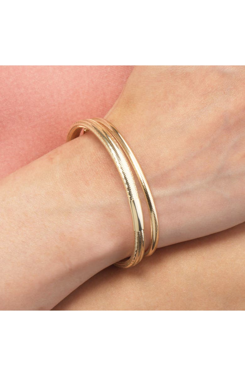The Lovery Fine Jewelry Gold Stretch Bangle, Alternate, color, Yellow Gold