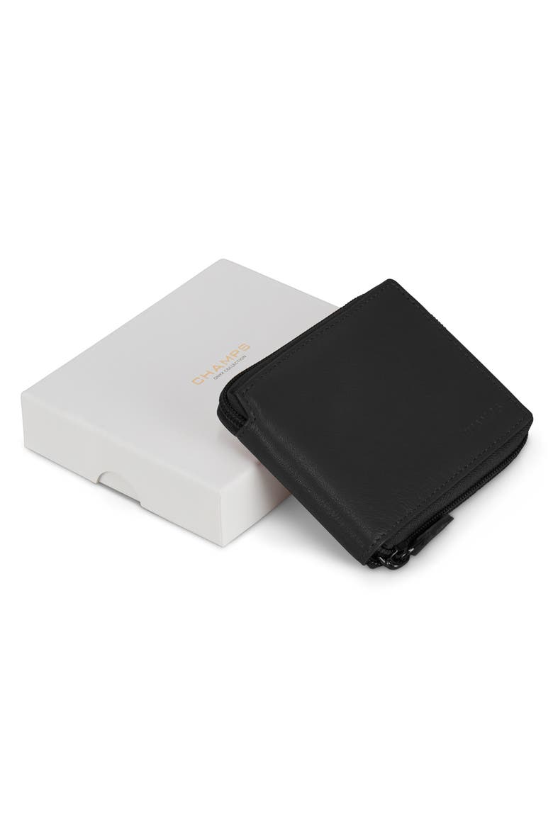 Onyx Zip Around Bifold Wallet, Alternate, color, BLACK