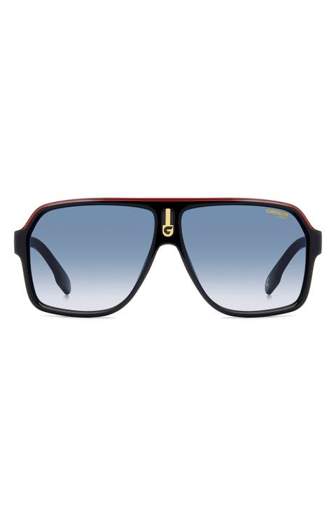 62mm Oversize Gradient Rectangular Sunglasses