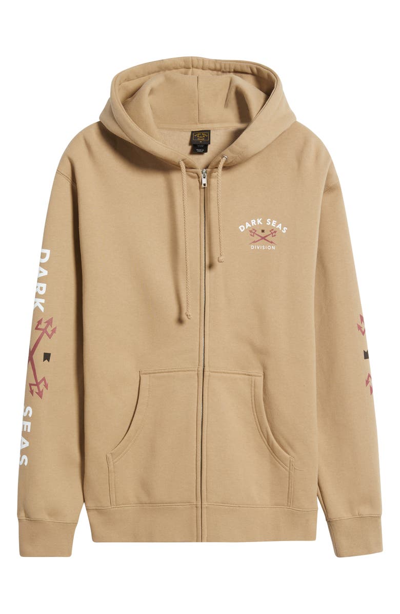 DARK SEAS Headmaster III Zip Fleece Hoodie, Alternate, color, Sandstone