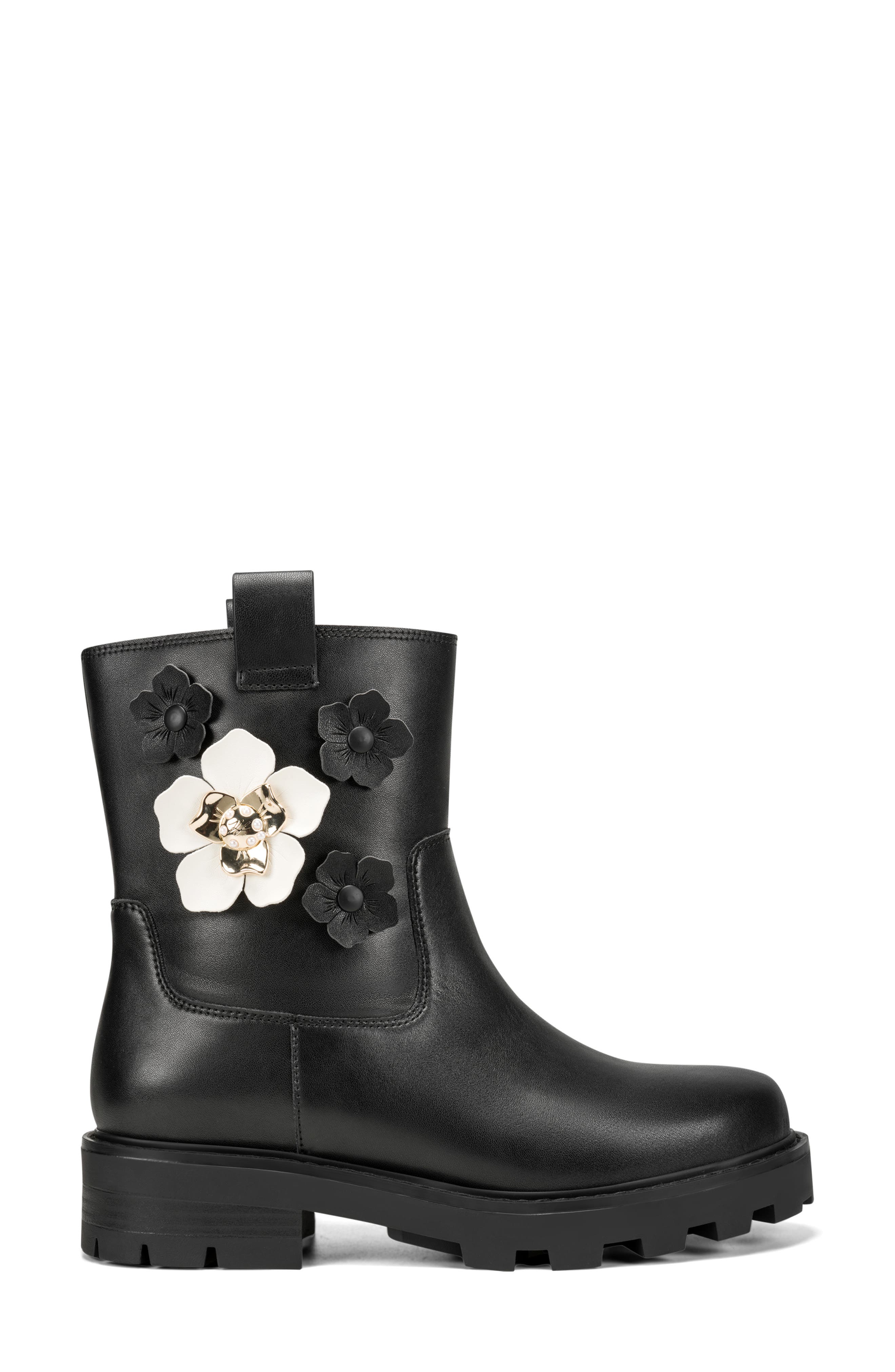 Medina Lug Sole Bootie, Alternate, color, BLACK/ CREAM