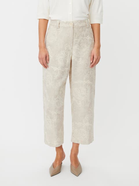 Mapaelith Embroidered Cropped Trousers