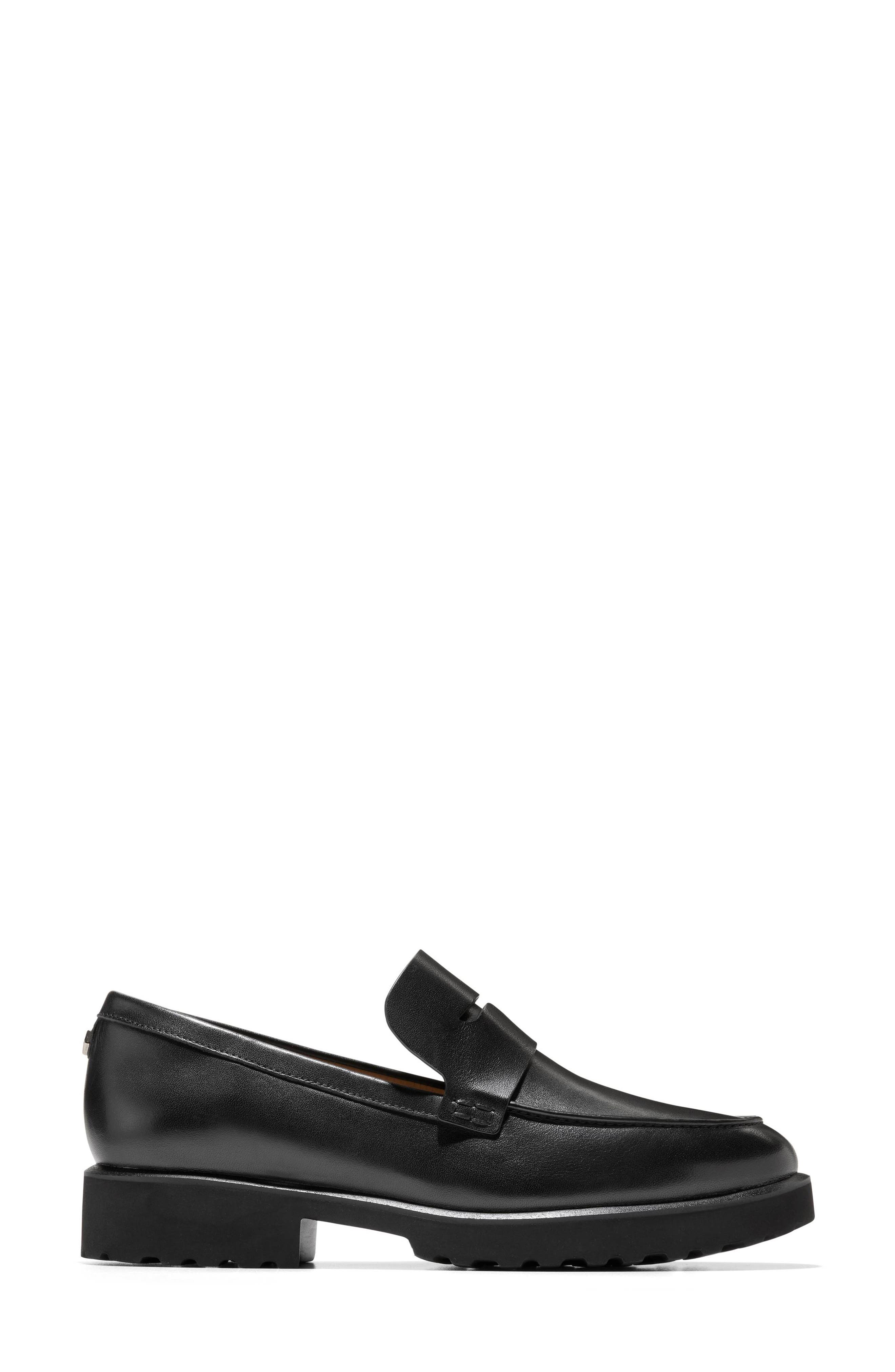 Cole Haan Gwendolyn Penny Loafer, Alternate, color, Black Leather