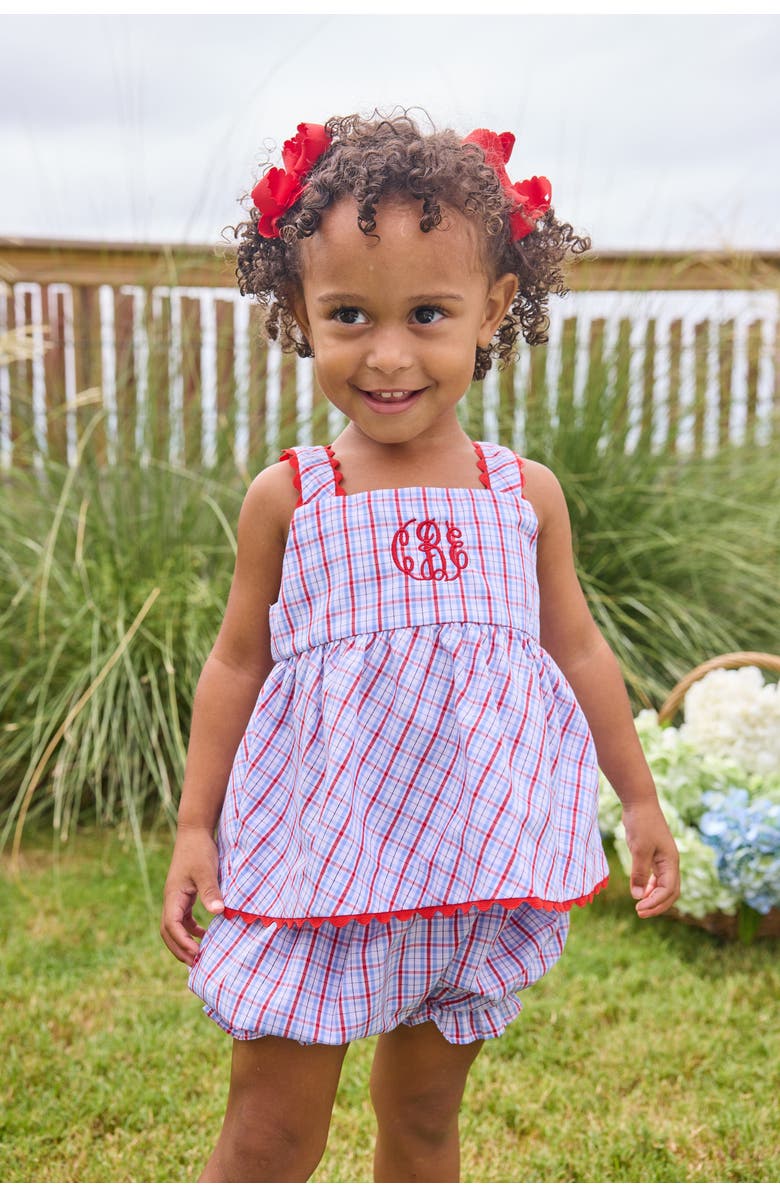 Little English Kids' Evie Bloomer Set Blend, Alternate, color, Patriotic Plaid